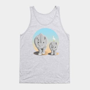 Rhinoceros mother and calf Tank Top